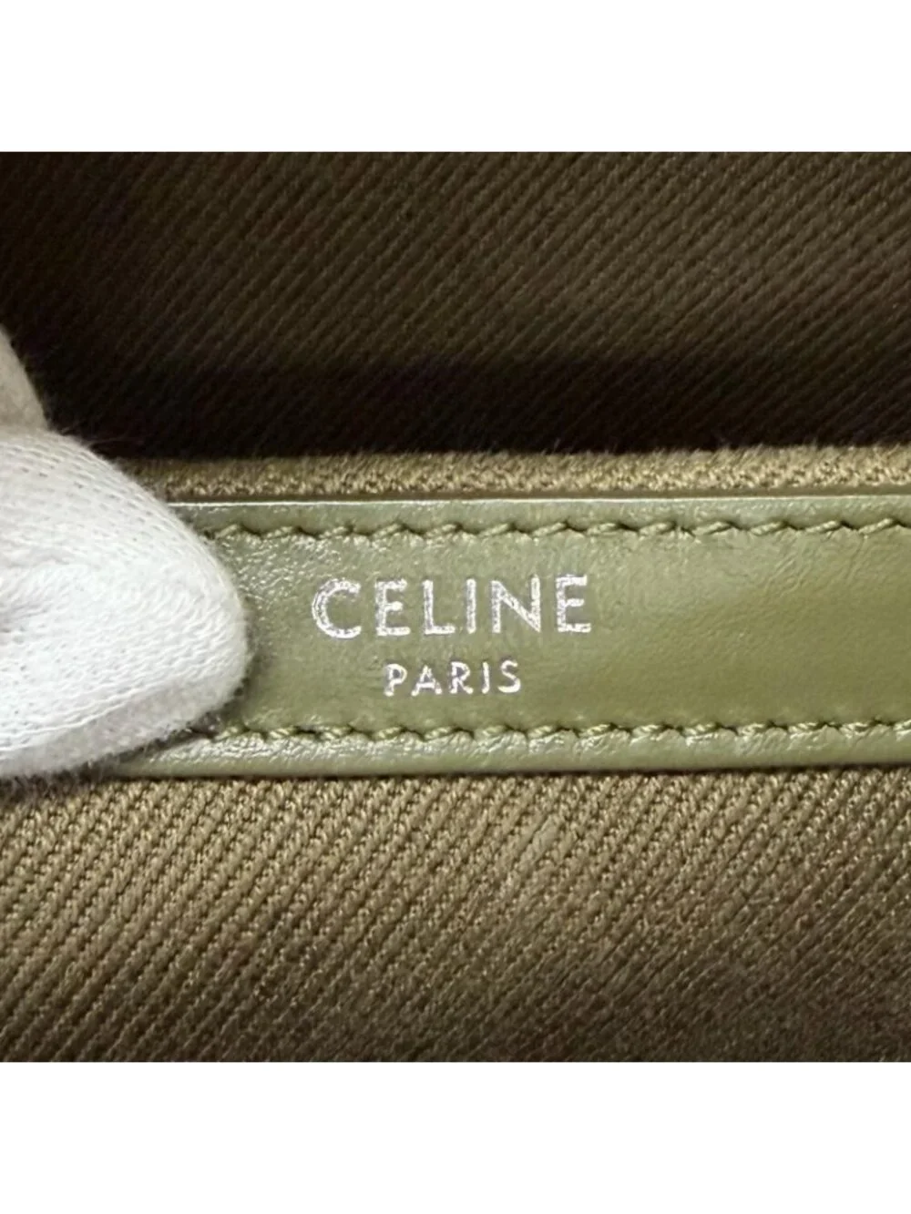 Celine Canvas Partial Leather Logo All Over Pattern Trekking Backpack Khaki - Picture 10 of 10
